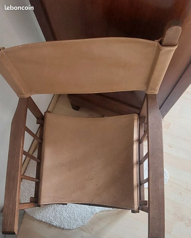 Chaise de réalisateur cuir et bois (image 3)