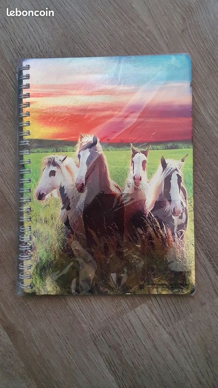 Cahier de note à spirales motif chevaux (image 1)