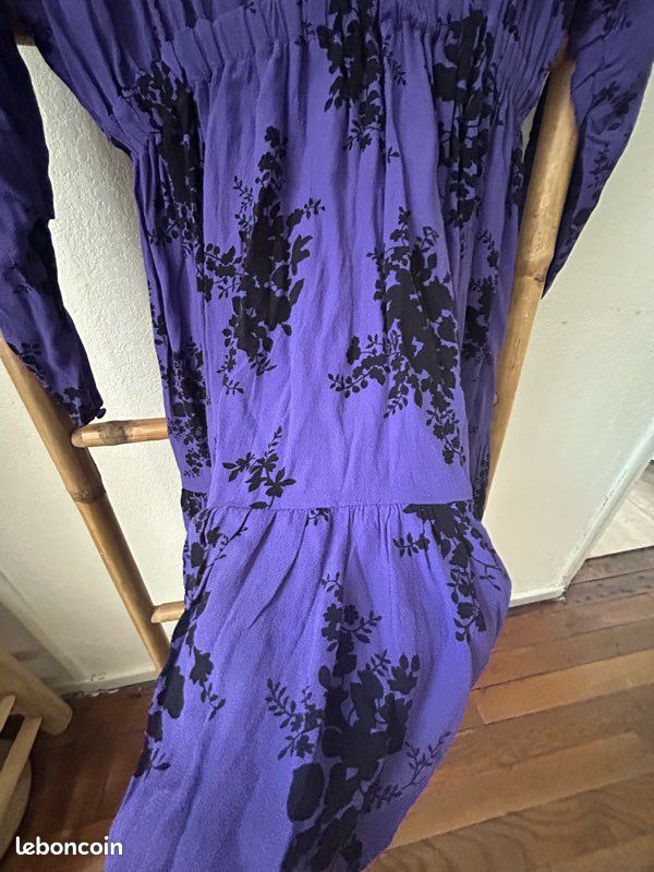 Robe Zara à Fleurs Violettes - Taille S - Style Bardot - Neuf Sans étiquettes