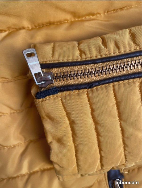 Doudoune courte jaune fourrure capuche Zara Taille M (image 20)