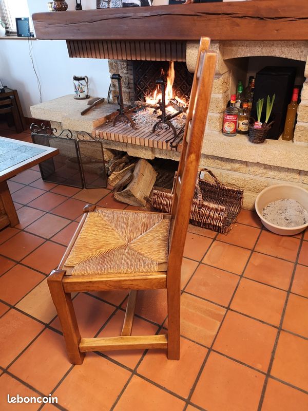 4 chaise rustiques paillées (image 1)