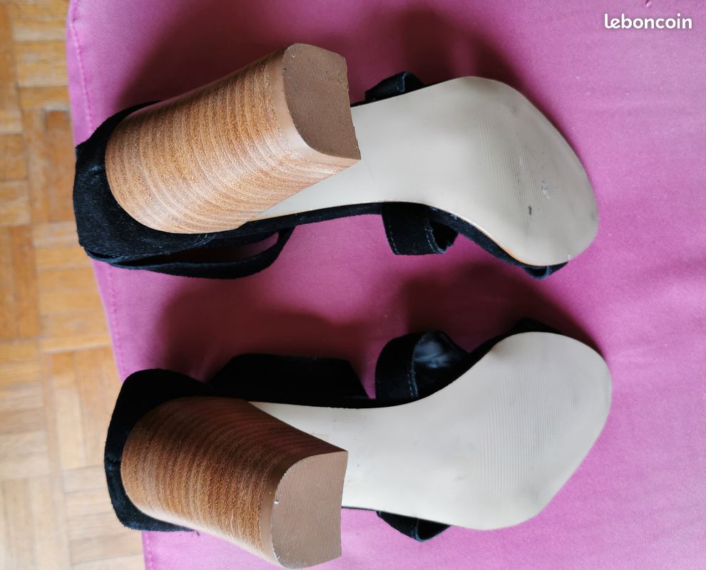 ERAM Escarpins ouverts Cuir Noirs 2 brides Taille 41 (image 16)