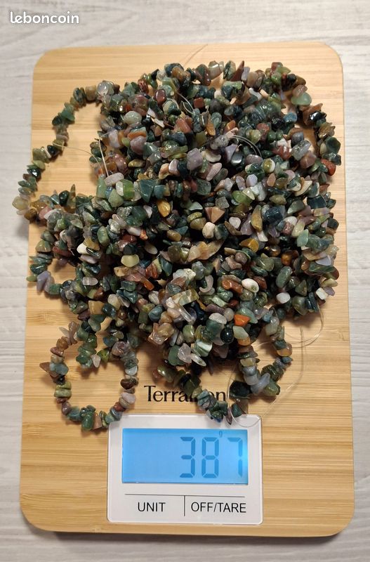 Lot de 6 fils de perles chips en agate mousse naturelle (387g) (image 6)