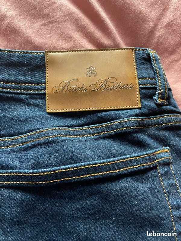 Jean Femme Brooks Brothers – Taille 4, Droit, Bleu Foncé Délavé, Coton Stretch