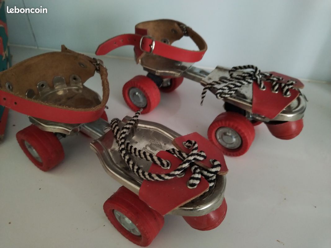Patins à Roulettes Vintage Jacoskates Double Rangée - Rouge (Femme)