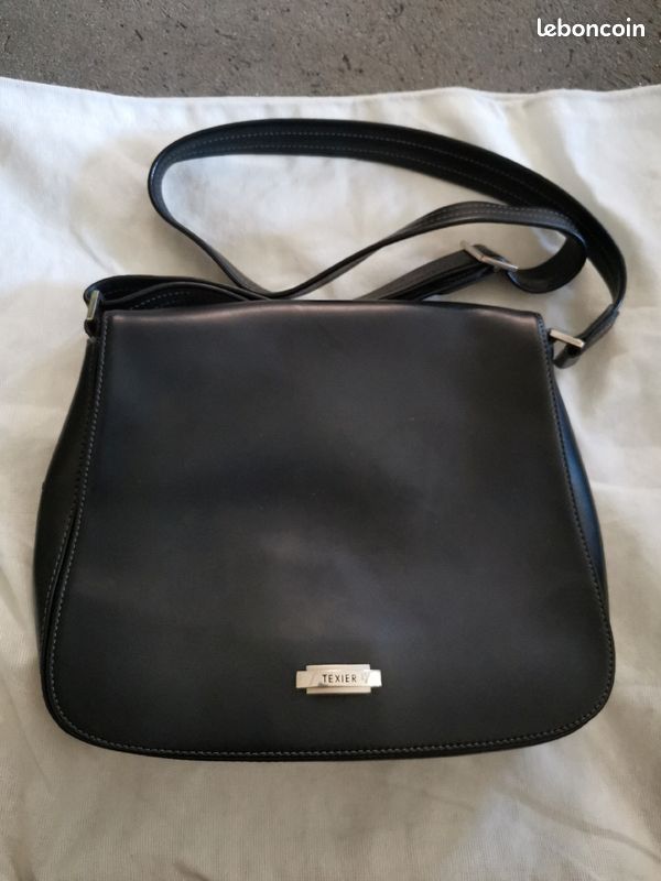 Sac à main TEXIER noir cuir (image 1)
