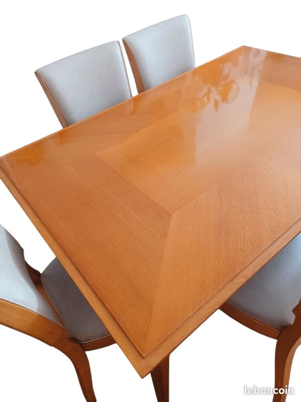 Superbe Ensemble table extensible + 6 chaises vintage 60's 70's arts déco (image 7)