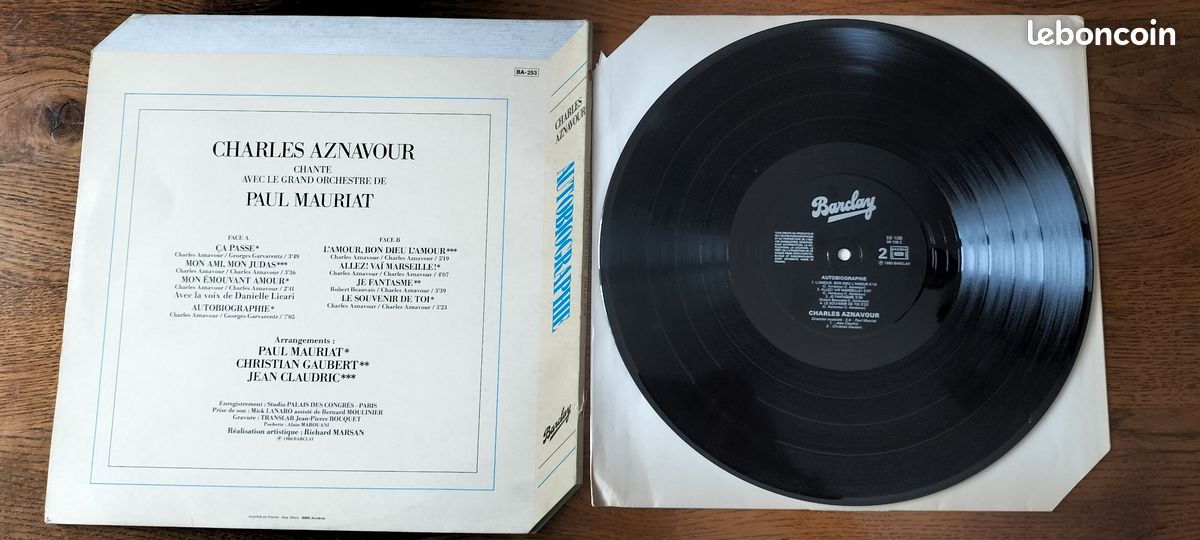 LP Vinyle 33 t Charles Aznavour "Autobiographie" (image 2)