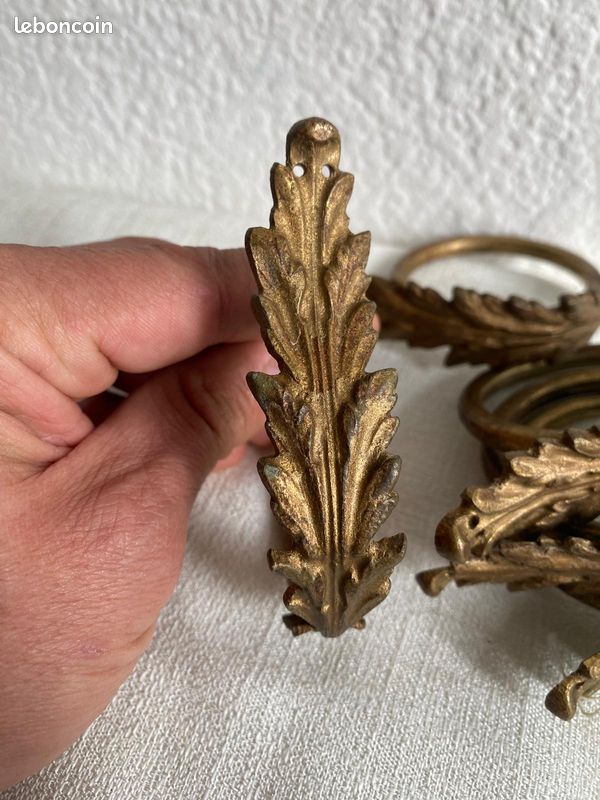 Ancienne Paire d'Embout Barre De Rideau Bronze ou Laiton,Boule,Tringle,Embrasse | eBay