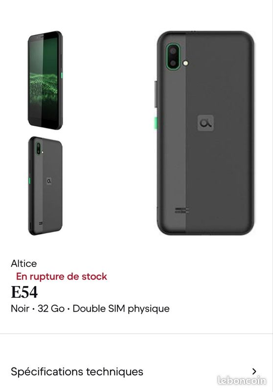 Smartphone Android Altice E54 batterie amovible 32Go double sim comme neuf (image 3)