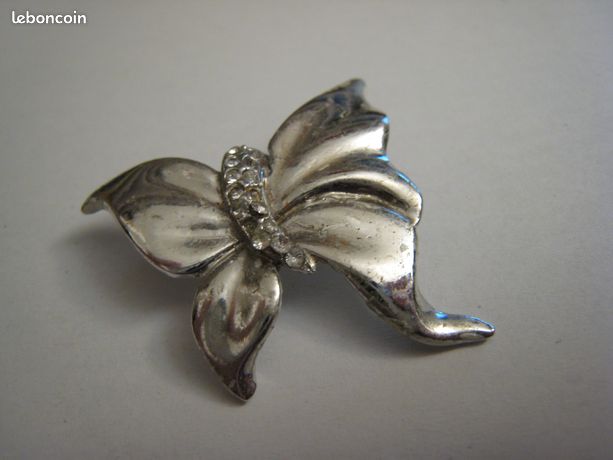 Broche Vintage Papillon En Argent - Filigrane Fait Main - Bijou Ancien