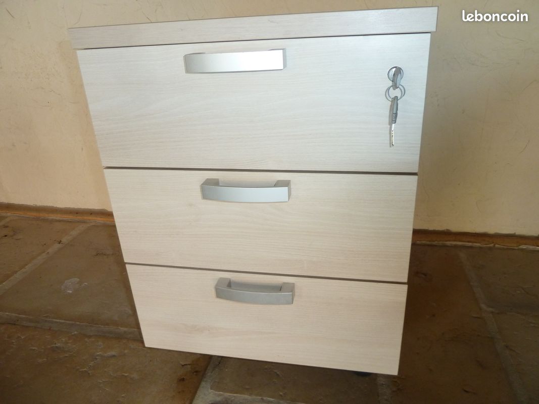 1 bloc de 3 tiroirs de bureau (image 2)