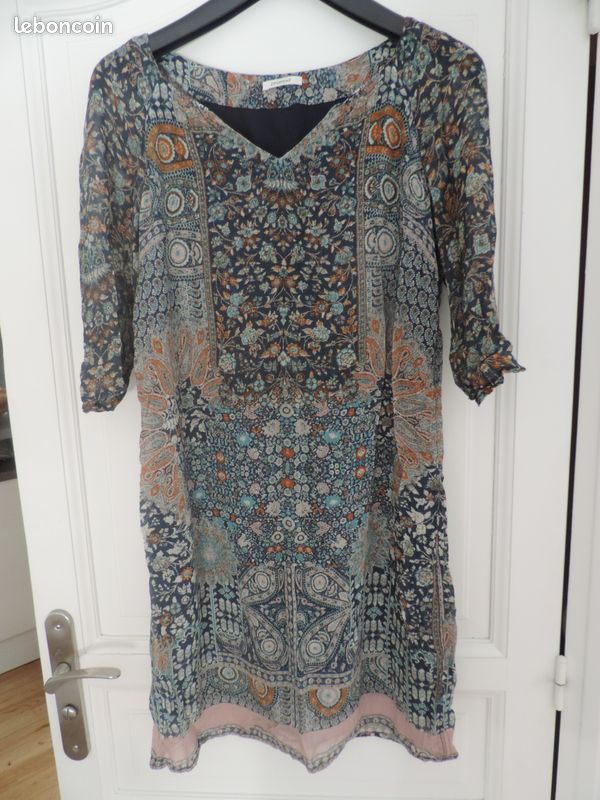 Tunique PROMOD - Taille 38 - Couleur Noir/marron - Occasion Très Bon état - Style Décontracté Femme