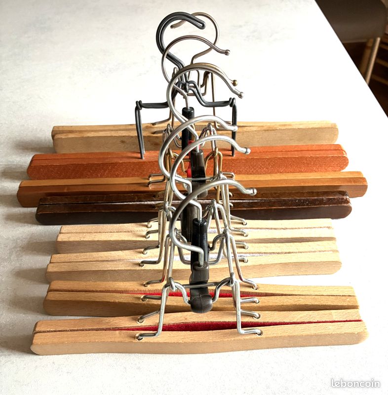 Lot De 8 Cintres En Bois Antidérapants Avec Rotation à 360 Degrés