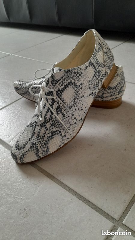 Derbies Femme Chaussures Femme Imitation Python Bottines à Talons