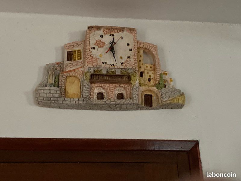 Pendule En émail Motif Olives – Déco Provence – Fabriquée En France – Neuve