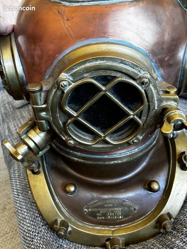 Réplique Casque De Plongée US Navy Mark V - Finition Cuivre Et Laiton, Décoration Nautique Vintage