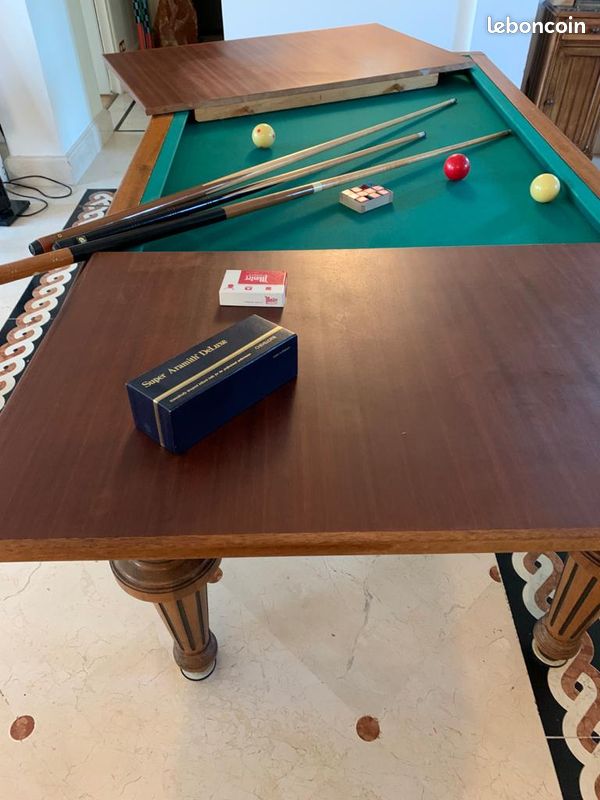 Table de Billiard Français Convertible – Bois massif Louis XVI Prestige (image 3)