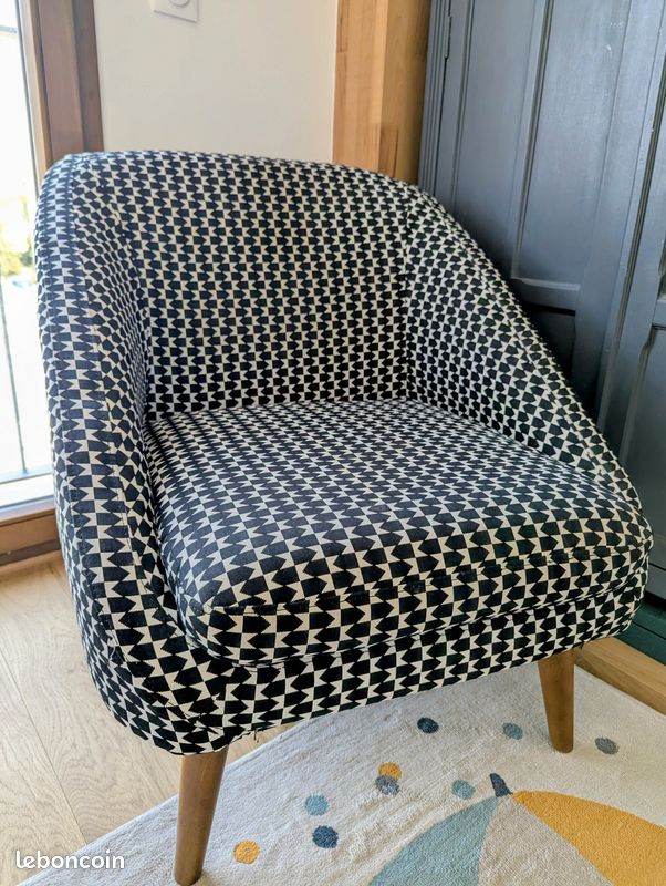 Fauteuil blanc et noir La Redoute (image 1)