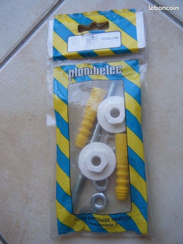 Fixation neuve sanitaire Fixabo réglable Plombelec 10x180mm (image 1)
