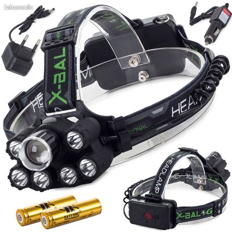 LAMPE FRONTALE TACTIQUE MILITAIRE XPE 5000 - T6 PUISSANTE IPX4 ZOOM 5000 Lumen