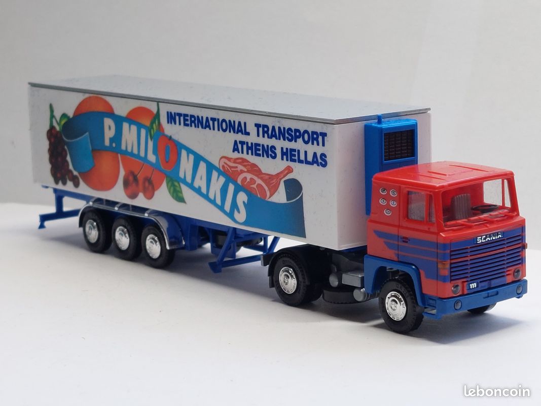 Voitures, camions et fourgons miniatures bleus Scania 1:87