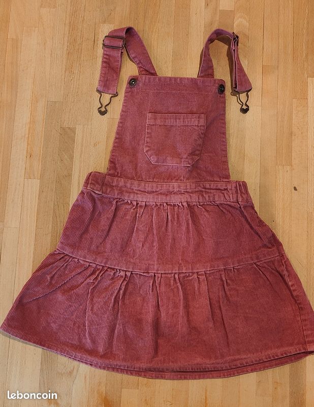 Robe salopette en velours rose ans Vertbaudet Vêtements