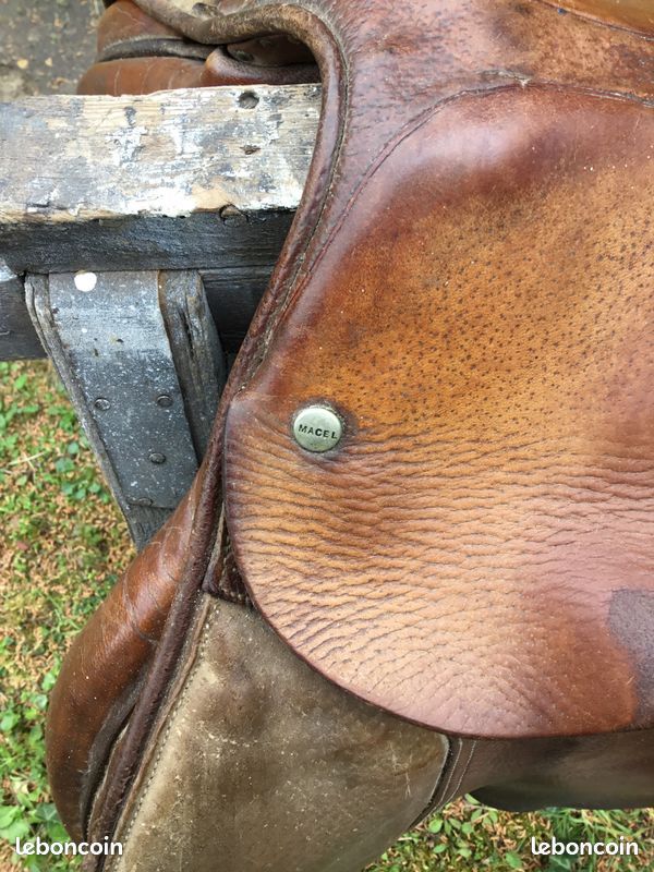 Paire D'étriers Western En Cuir Vintage - Selle Horse Tack - Très Belle Occasion