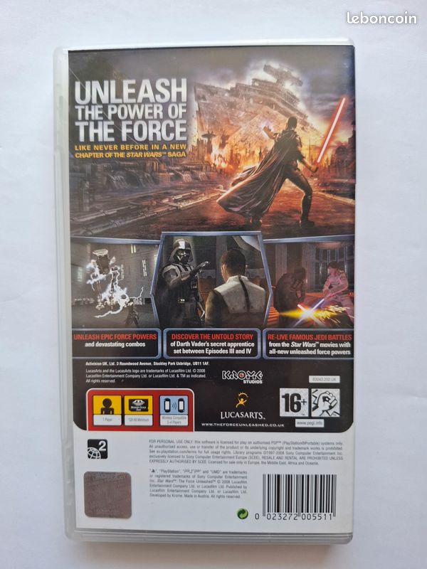 Star Wars : Le Pouvoir De La Force Sur PSP - Complet (CIB) - Bon état