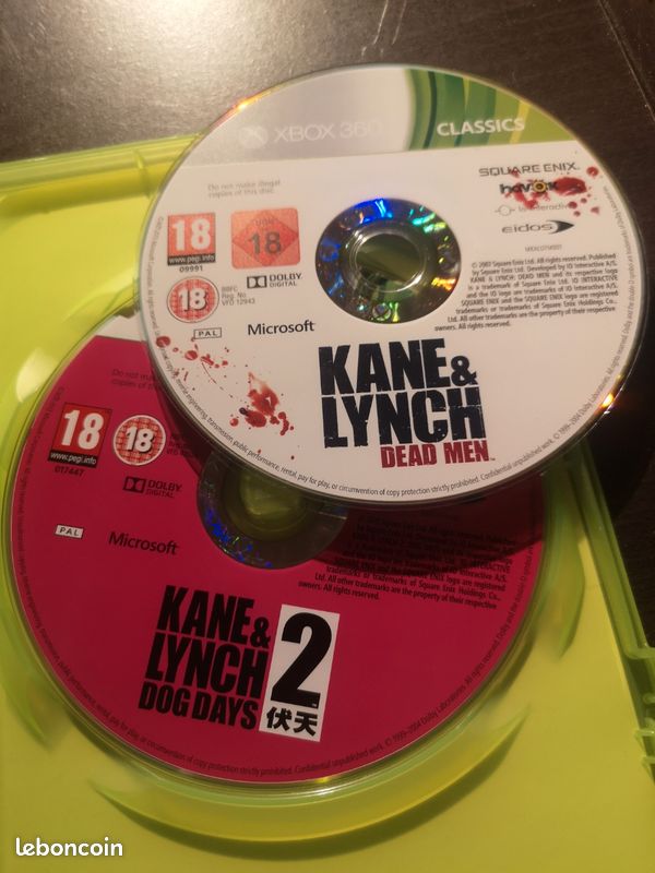 Jeu Xbox 360 KANE & LYNCH COLLECTION Version Française - État Correct, Rare - Classification 18+
