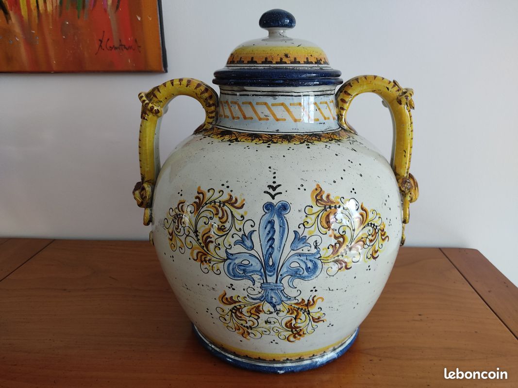 ENORME POTICHE en CERAMIQUE ITALIENNE ART DECO (image 2)