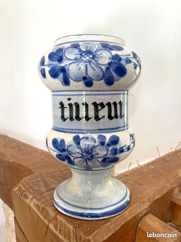 Pot apothicaire de pharmacie ancien (tilleul) (image 3)