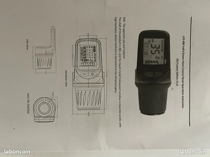 Tyenaza Écran LCD S866 Étanché Pour Vélo Électrique – Grand Affichage 24/36/48V 22,2 Mm