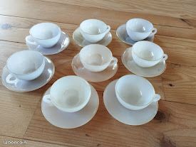 Service à café vintage Arcopal Arlequin Opaline (image 11)