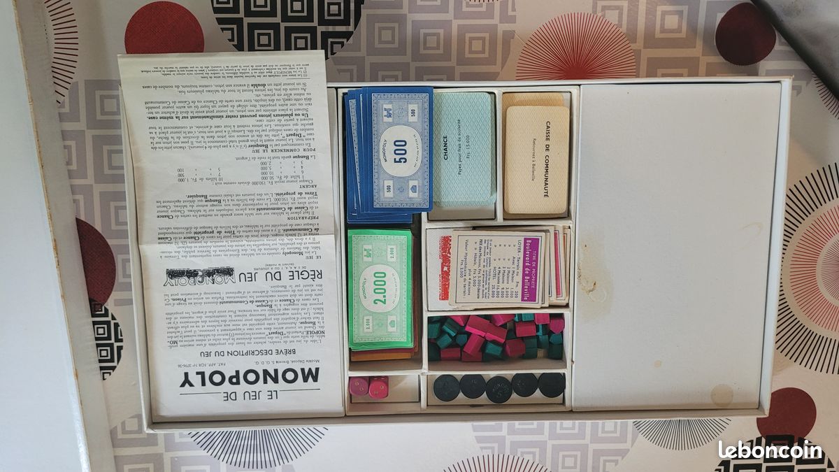 Ancien Monopoly Miro Années 60 - Pions En Bois - Jeu De Société Vintage