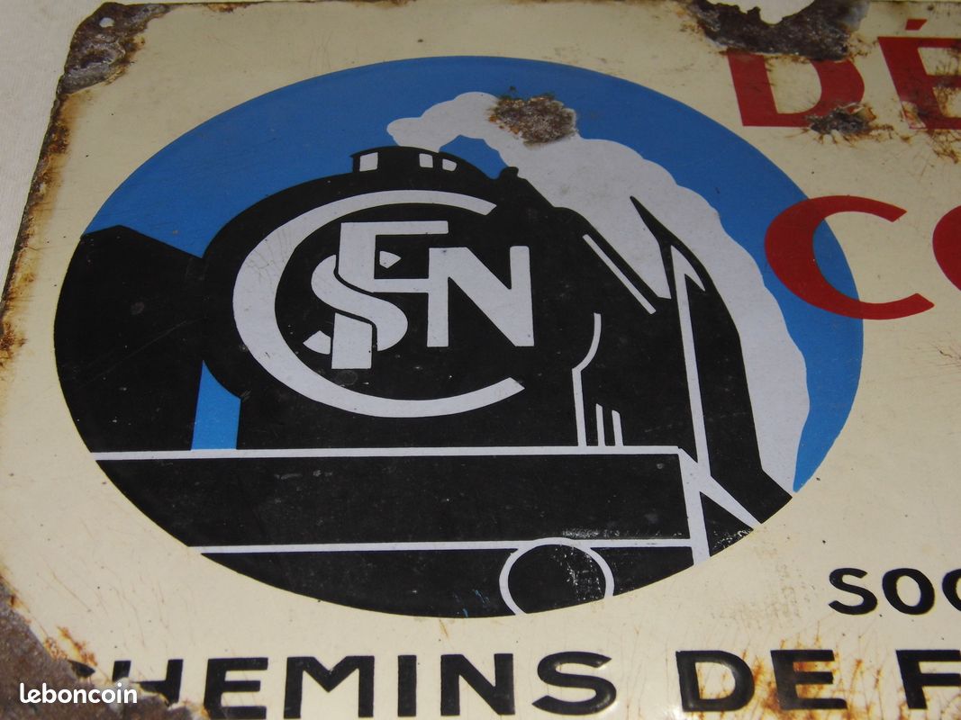 ANCIENNE PLAQUE ÉMAILLÉE SNCF / Agrès / 25 cm x 9 cm EUR 75,00 - FR ANCIENNE PLAQUE ÉMAILLÉE SNCF / Agrès / 25 cm x 9 cm EUR 75,00 - FR