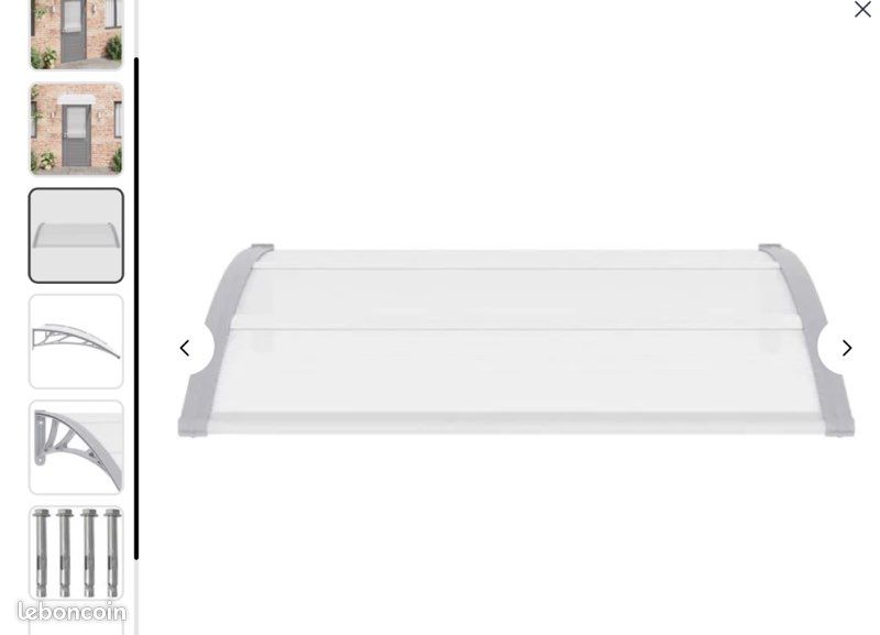 Auvent de porte PVC 120 x100cm (image 8)