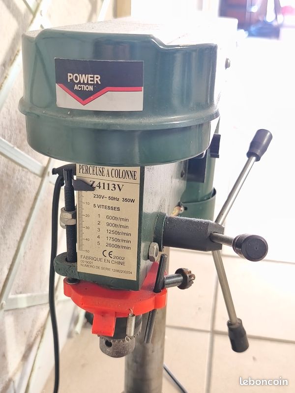 Perceuse à colonne d'établi 350 W - 5 vitesses (vendue avec étau) (image 2)