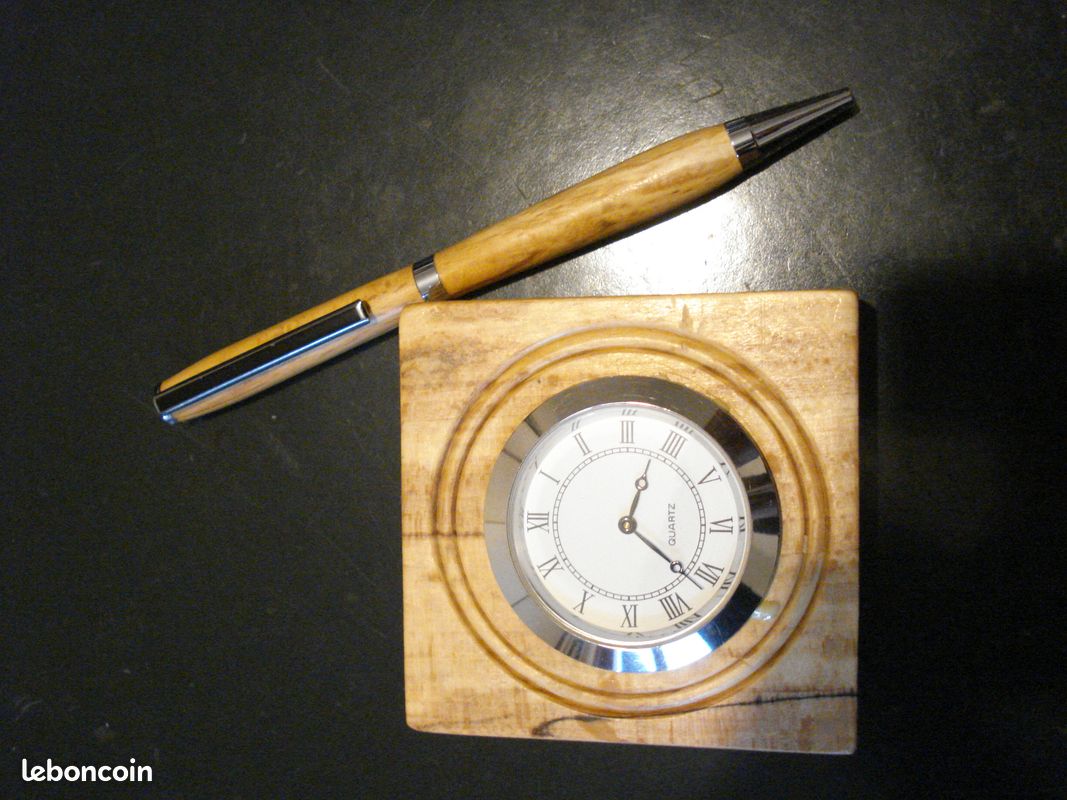 Militaria - Montre de Bureau et stylo en Bois d'Olivier (image 4)