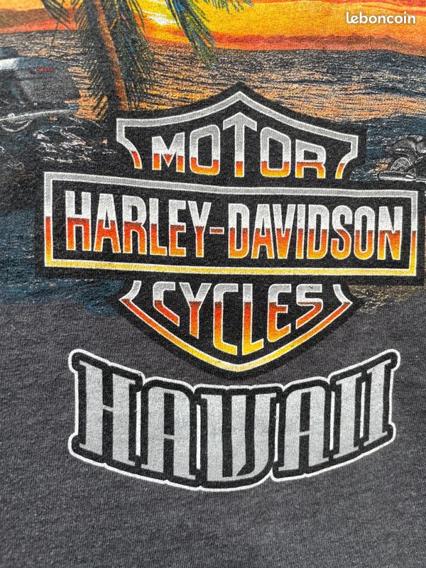 T-shirt Harley Davidson 2XL Gris Bald Eagle Honolulu Hawaii 2012 – Vintage Rare Collector (image 3)