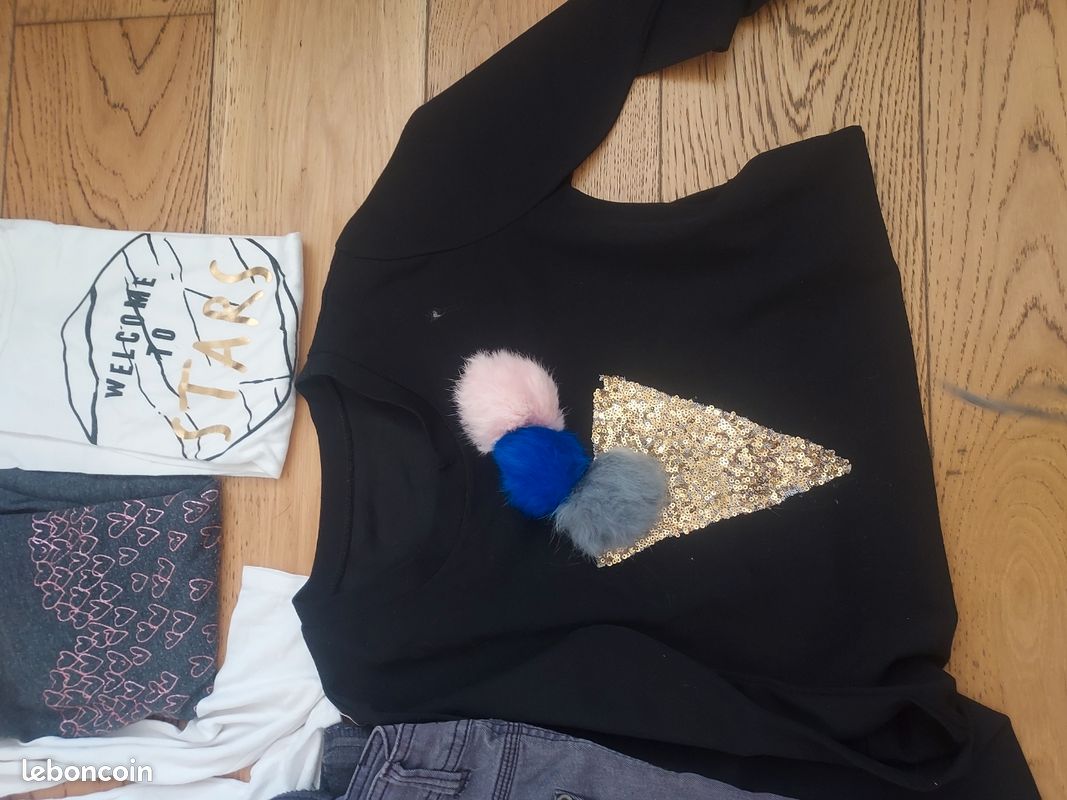 Vêtements filles 10 t-shirts et un patalon le lot (image 2)