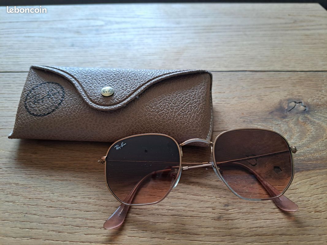 Lunettes de soleil ray ban état neuf rose (image 1)