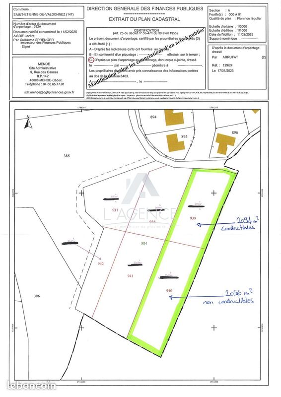 Terrain 4656 m² · à Saint-Étienne-du-Valdonnez · 4 656 m² · 90 000 €