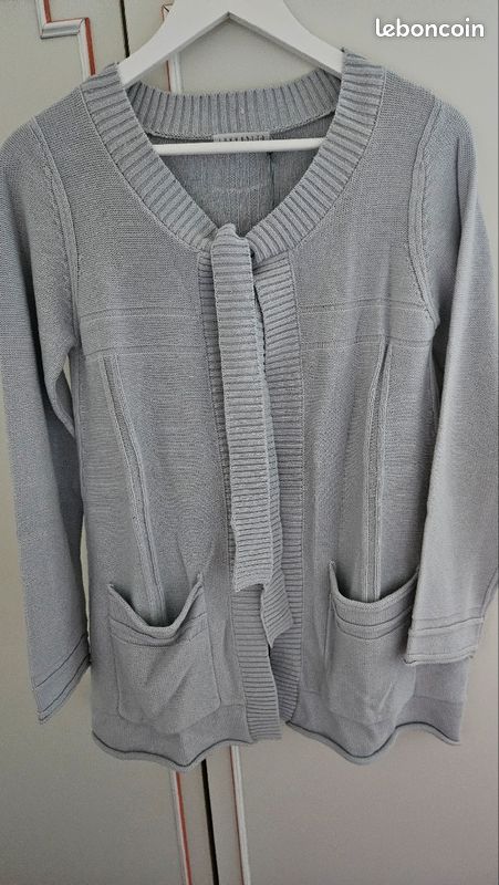 Gilet gris mi-long Lynn Adler (image 1)