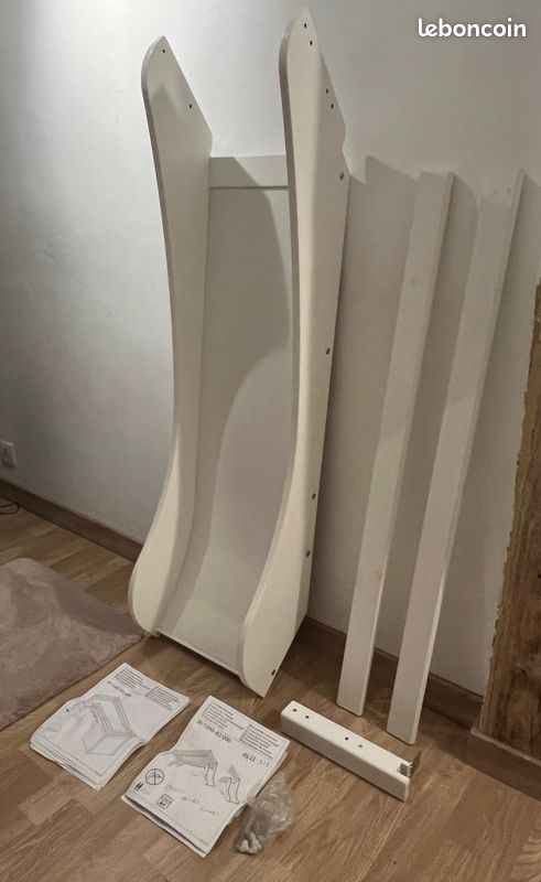 Lit enfant en bois blanc Hoppekids avec Toboggan (image 4)
