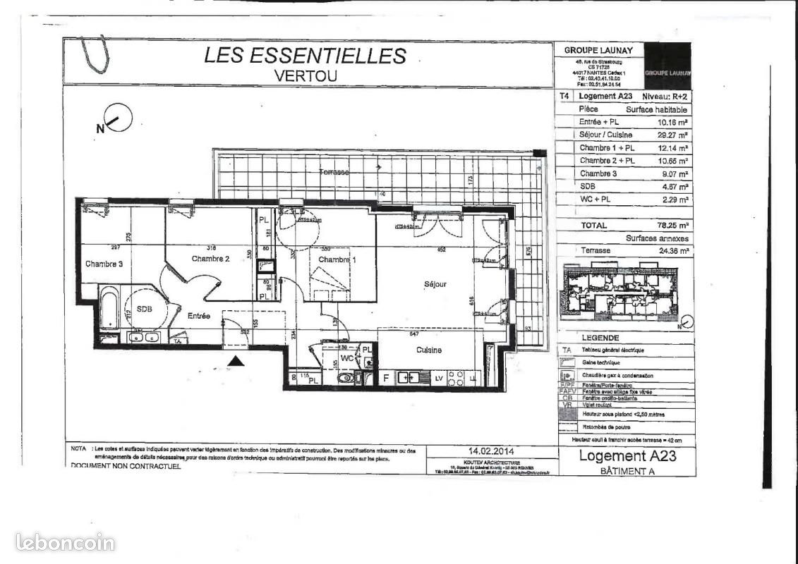 Appartement 4 pièces 78 m² · à Vertou · 78 m² · 939 €