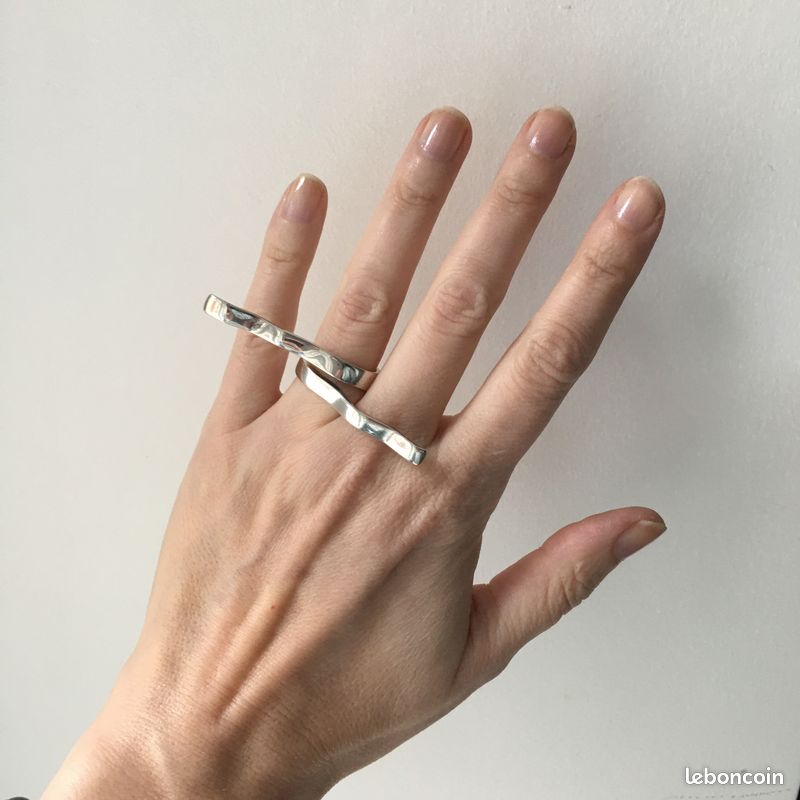 Bague Argent Créateur 3 doigts - 52 (image 1)