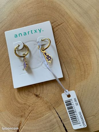 Boucles D'Oreilles Pendantes VAL 42 - Marque Anartxy - Multicolore - Acier Inoxydable - Neuf Avec Étiquettes