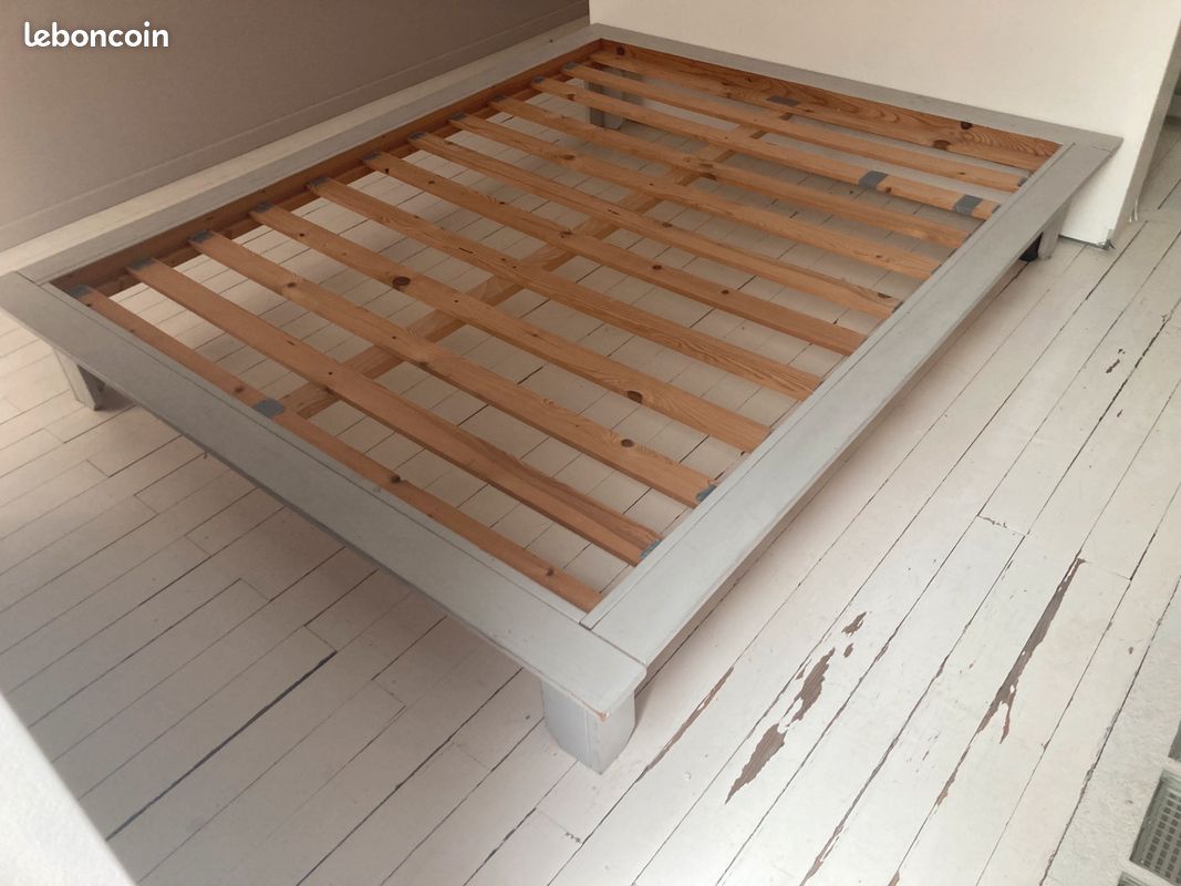 Sommier lattes 160 X 200 avec cadre de lit bois (image 2)