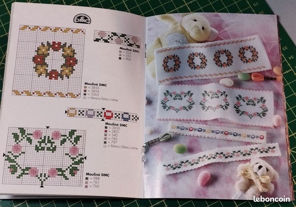 Lot Point De Croix "Give Thanks" - Motif, Tissu Aïda Et Fil Inclus - Occasion
